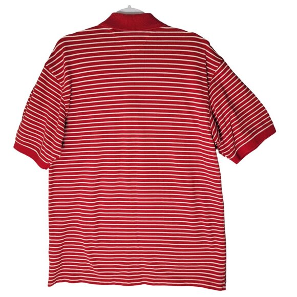 Tommy Hilfiger Buzz Off Mens Polo Shirt Insect Repellent Red White Striped L - Picture 2 of 11